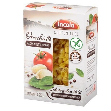 Bezglutenowy makaron Orecchiette 250 g Incola. Bezglutenowy makaron Orecchiette 250 g Incola.