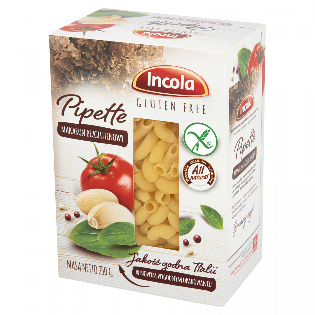 Bezglutenowy makaron Pipette 250 g Incola Bezglutenowy makaron Pipette 250 g Incola