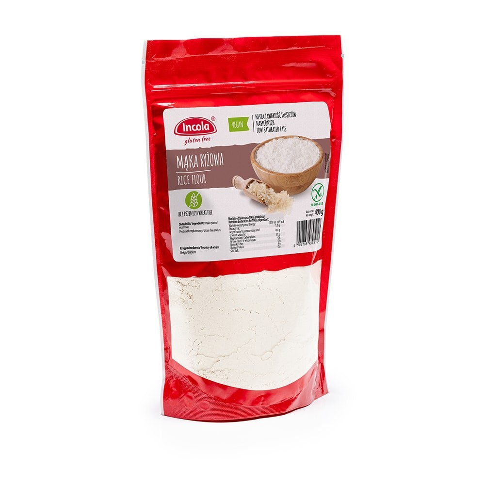 Mąka ryżowa bezglutenowa 400 g Incola. Mąka ryżowa bezglutenowa 400 g Incola.