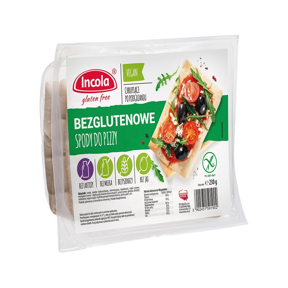 Spody do pizzy bezglutenowe 230 g Incola Spody do pizzy bezglutenowe 230 g Incola