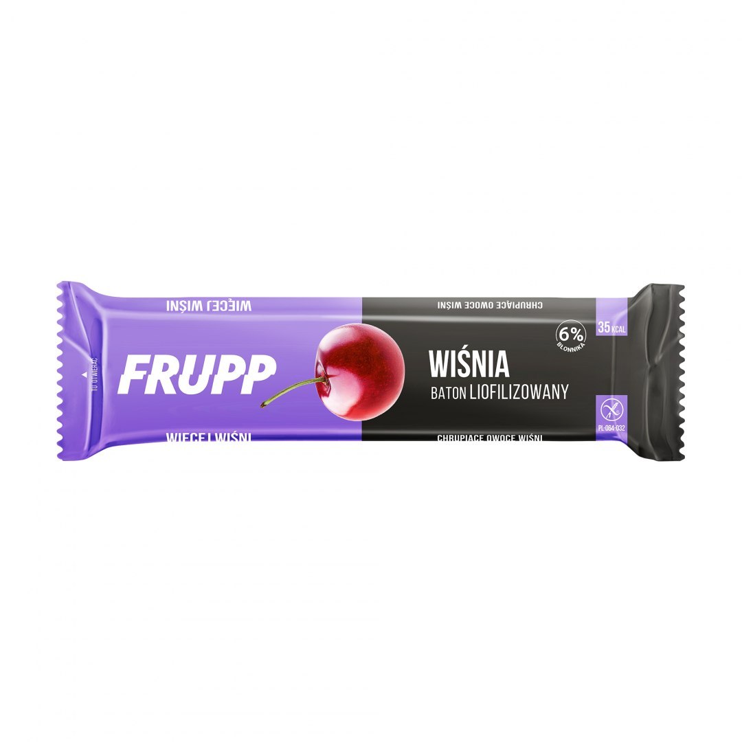 .Baton liofilizowany wiśniowy bezglutenowy 10 g Celiko Frupp. .Baton liofilizowany wiśniowy bezglutenowy 10 g Celiko Frupp.