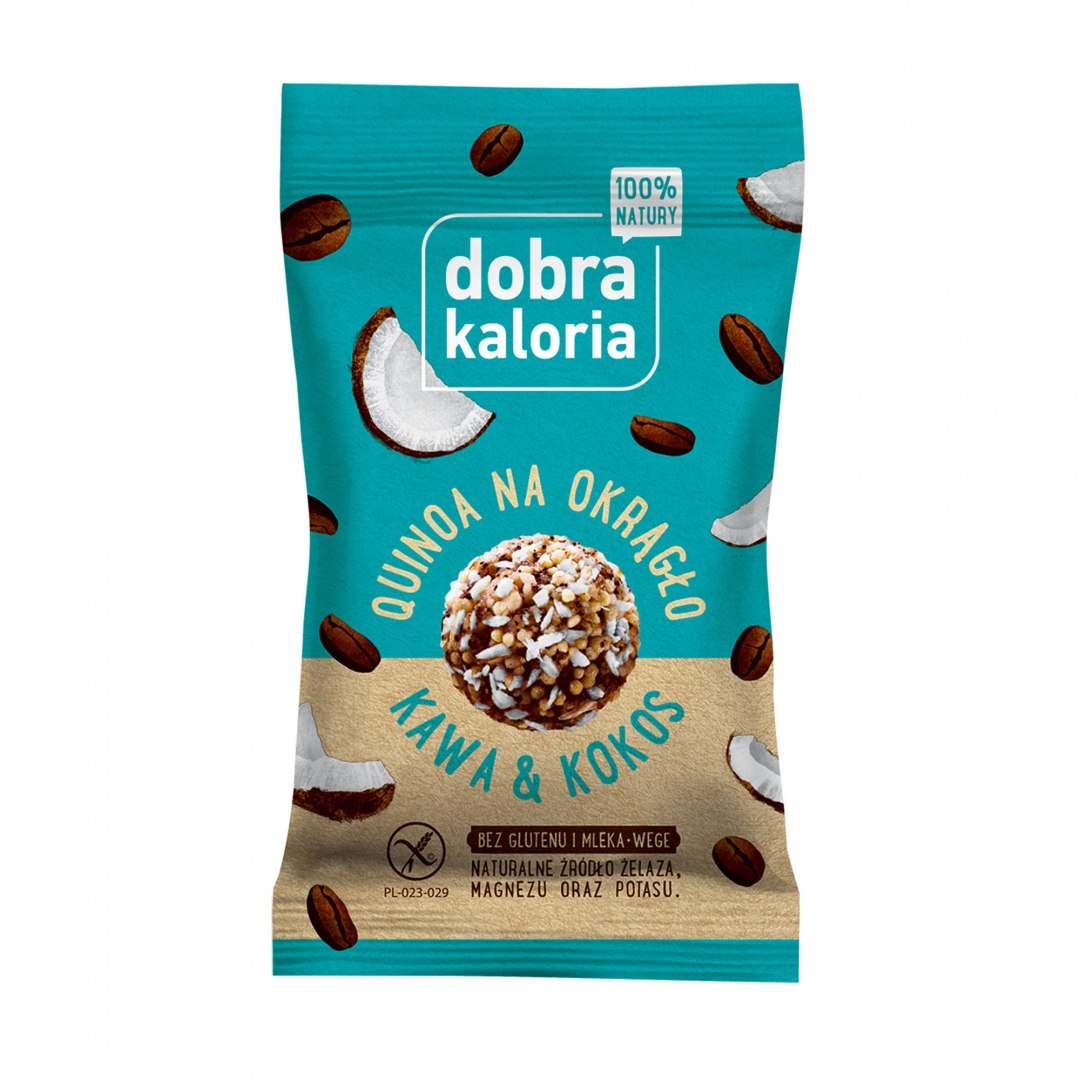 Ciasteczka-kulki Kawa&Kokos 24 g Dobra Kaloria Ciasteczka-kulki Kawa&Kokos 24 g Dobra Kaloria