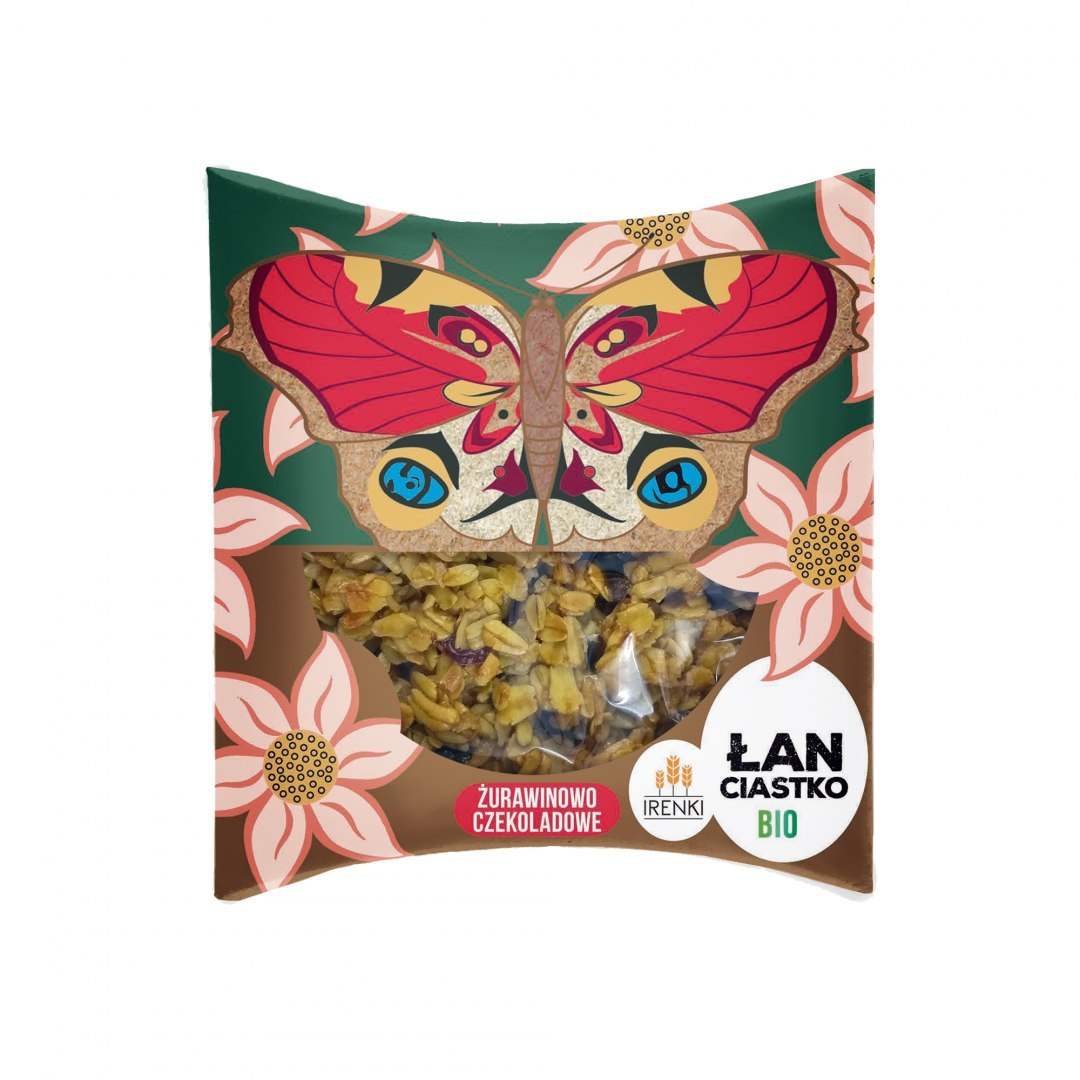 Ciastko ŁAN żurawinowo-czekoladowe BIO 40 g motyl Follow. Ciastko ŁAN żurawinowo-czekoladowe BIO 40 g motyl Follow.