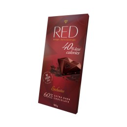 Czekolada RED ciemna bez cukru 60% Cocoa Extra Dark 100 g Chocolette.