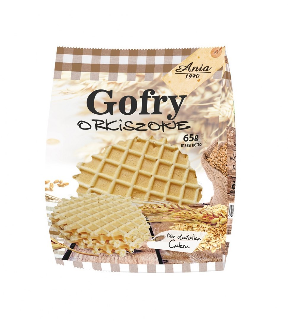 Gofry orkiszowe bez cukru 65 g Ania. Gofry orkiszowe bez cukru 65 g Ania.