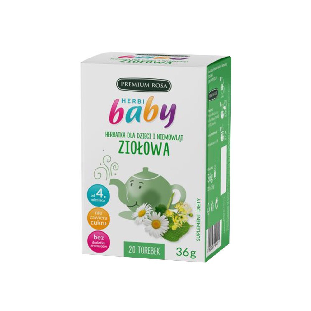 Herbatka dla dzieci i niemowląt Ziołowa 20 torebek Premium Rosa.