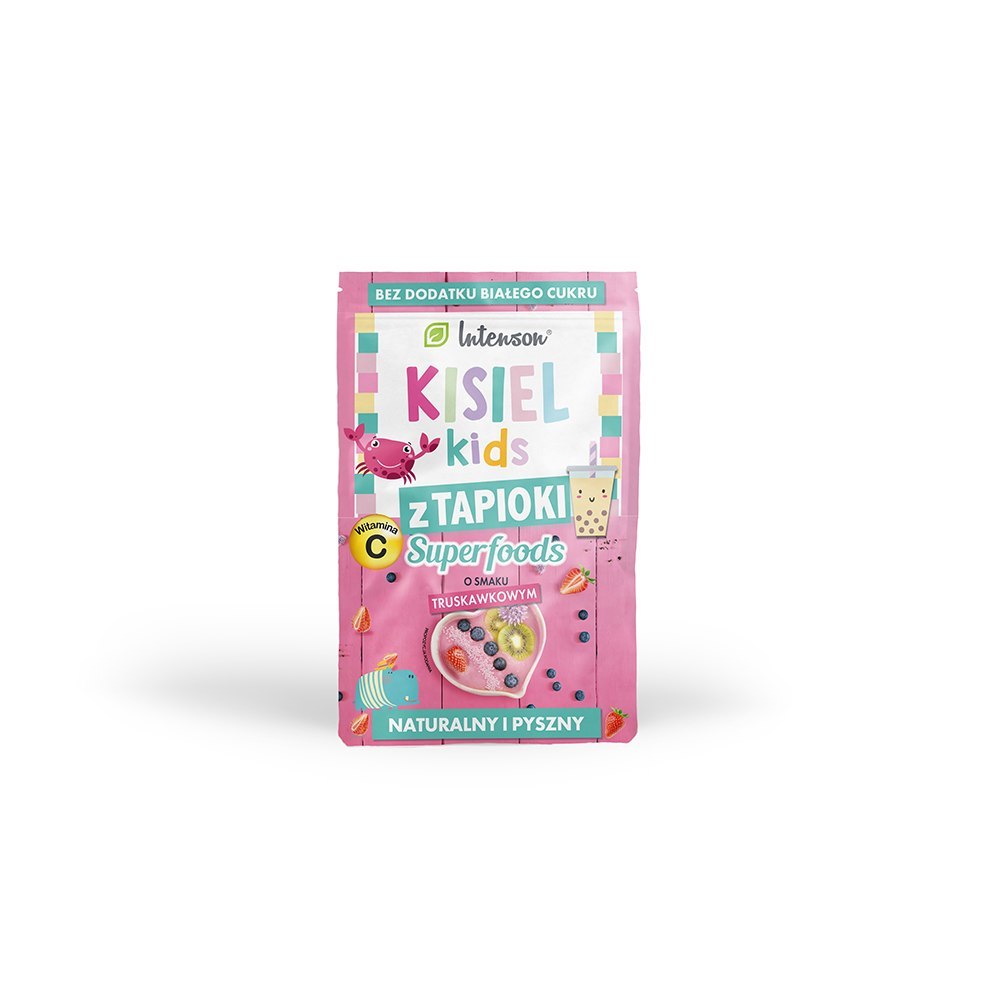 Kisiel dla dzieci o smaku truskawkowym z tapioki 30 g Intenson. Kisiel dla dzieci o smaku truskawkowym z tapioki 30 g Intenson.