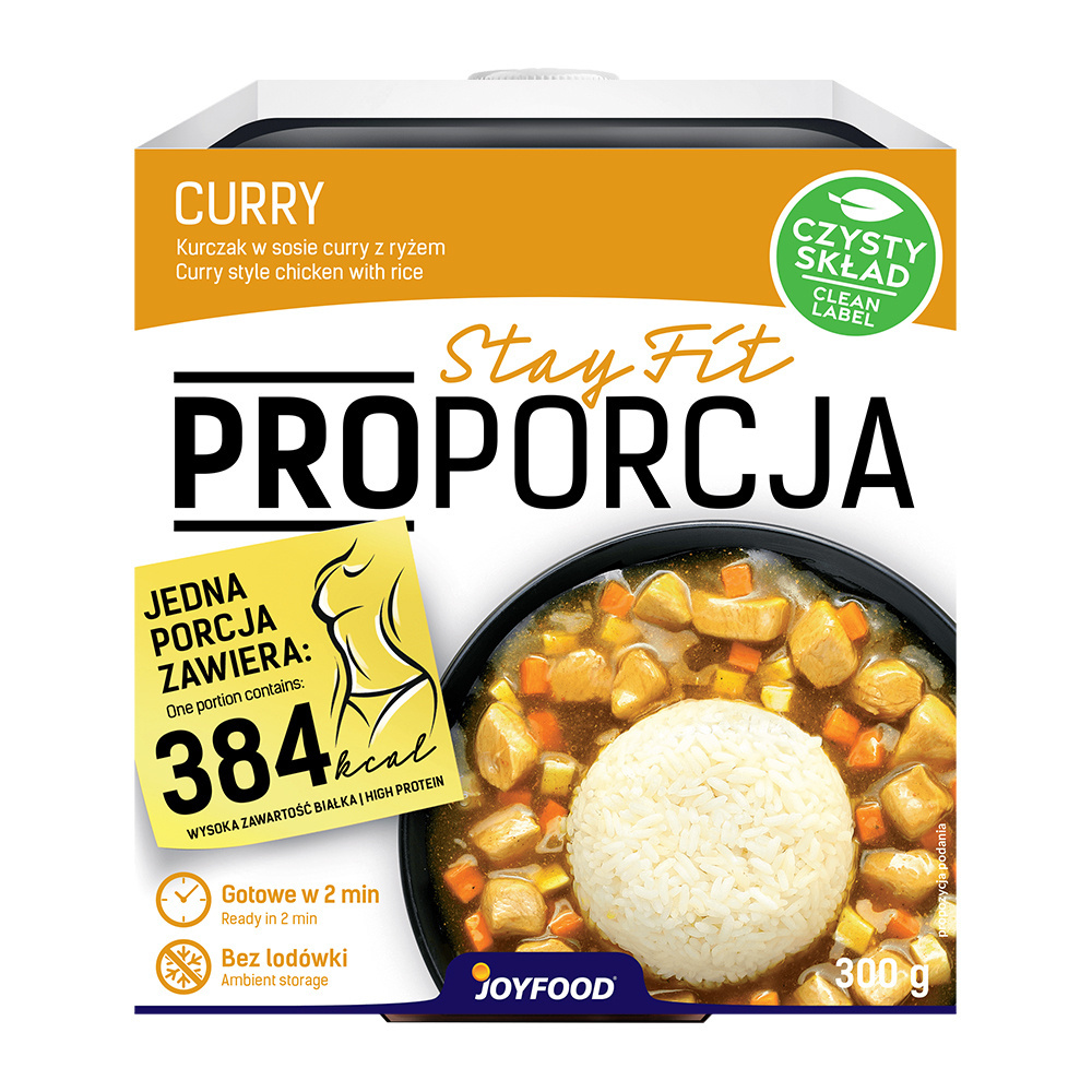 Kurczak w sosie curry z ryżem i warzywami 300 g JoyFood. Kurczak w sosie curry z ryżem i warzywami 300 g JoyFood.