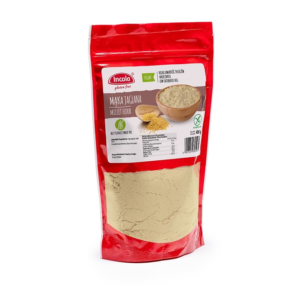 Mąka jaglana bezglutenowa 400 g Incola. Mąka jaglana bezglutenowa 400 g Incola.