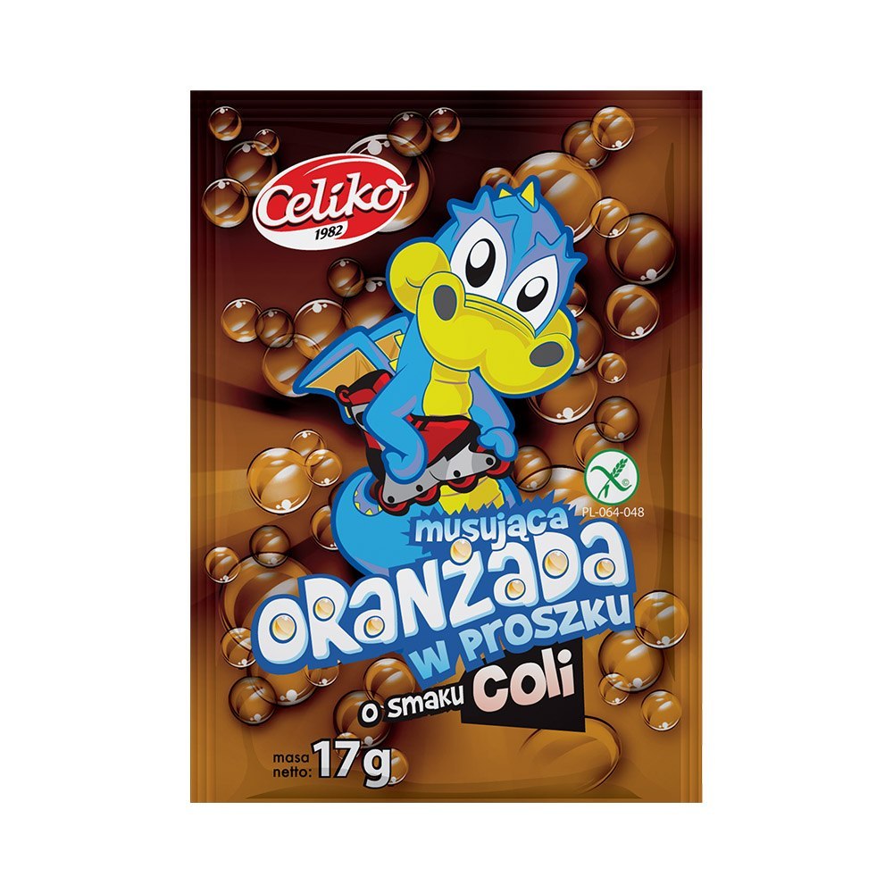 Oranżada w proszku musująca o smaku coli 17 g x 40 szt Celiko. Oranżada w proszku musująca o smaku coli 17 g x 40 szt Celiko.