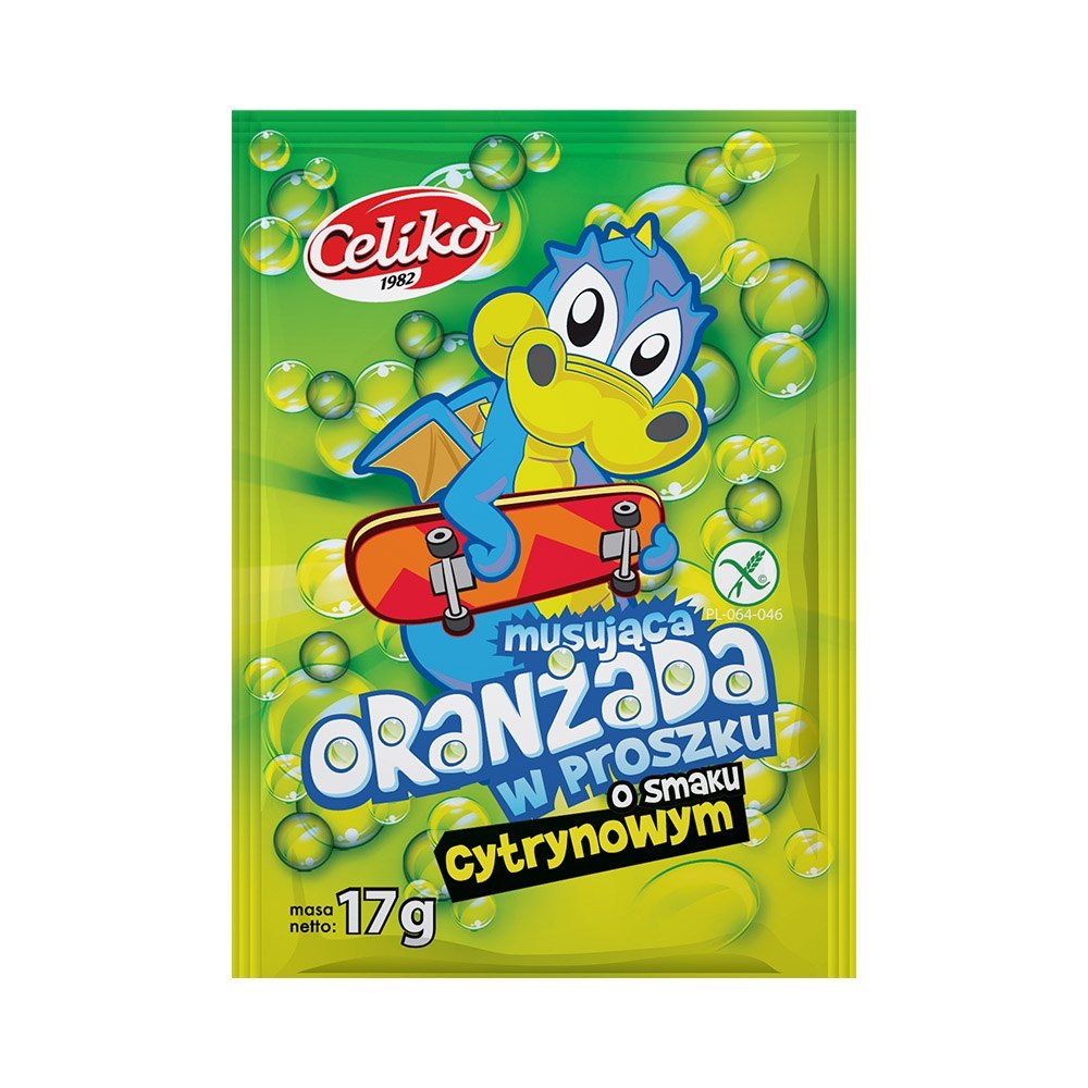 Oranżada w proszku musująca o smaku cytrynowym 17 g x 40Celiko. Oranżada w proszku musująca o smaku cytrynowym 17 g x 40Celiko.
