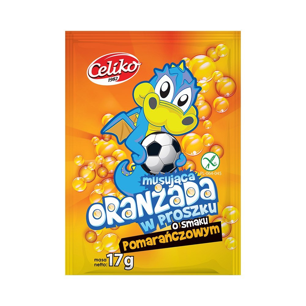 Oranżada w proszku musująca o smaku pomarańczowym 17 g x 40 szt Celiko. Oranżada w proszku musująca o smaku pomarańczowym 17 g x 40 szt Celiko.