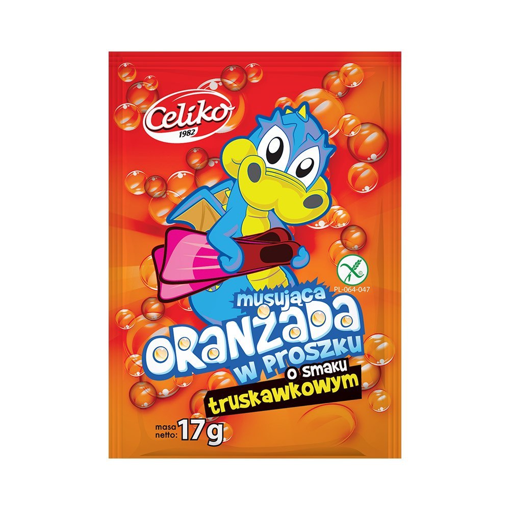 Oranżada w proszku musująca o smaku truskawkowym 17 g x 40 szt Celiko. Oranżada w proszku musująca o smaku truskawkowym 17 g x 40 szt Celiko.
