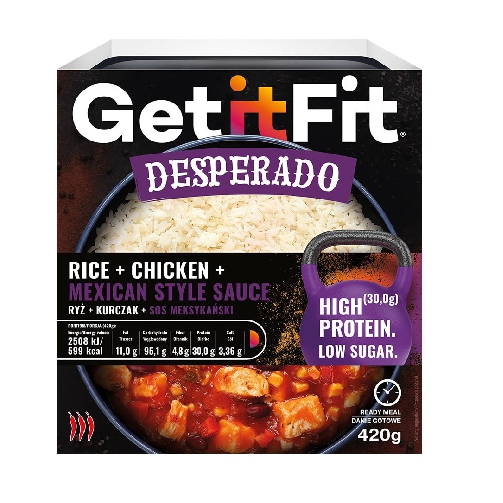 Ryż z kurczakiem i sosem meksykańskim 420 g JoyFood Desperado
