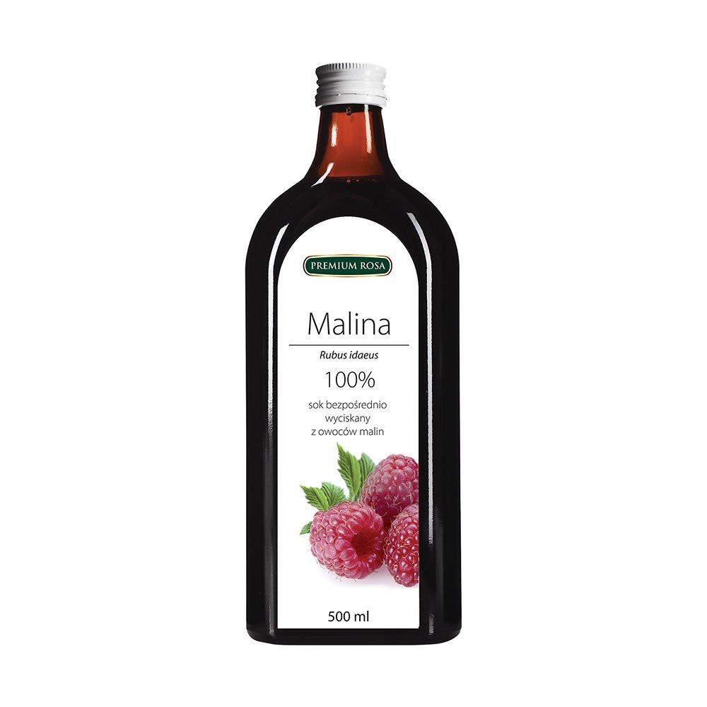 Sok z malin 100% 500 ml Premium Rosa. Sok z malin 100% 500 ml Premium Rosa.