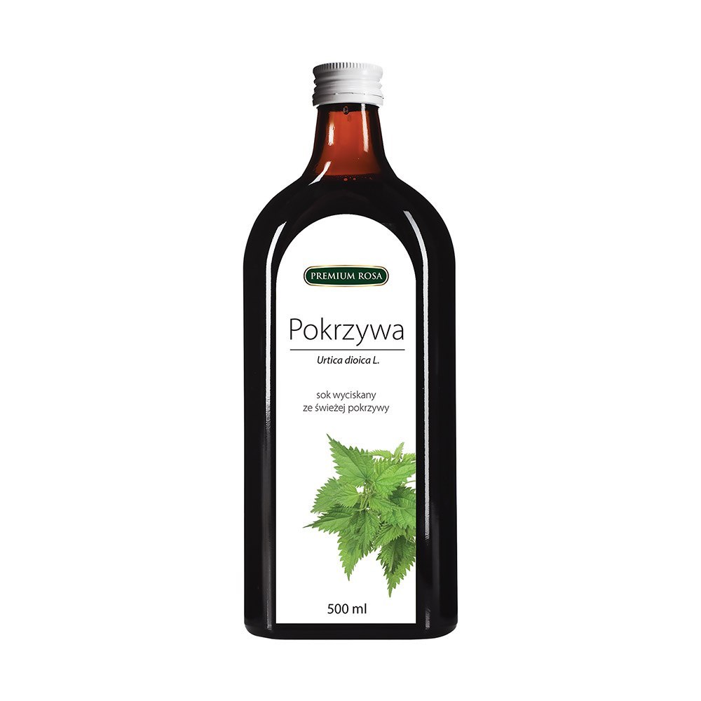 Sok z pokrzywy 100% 500 ml Premium Rosa. Sok z pokrzywy 100% 500 ml Premium Rosa.