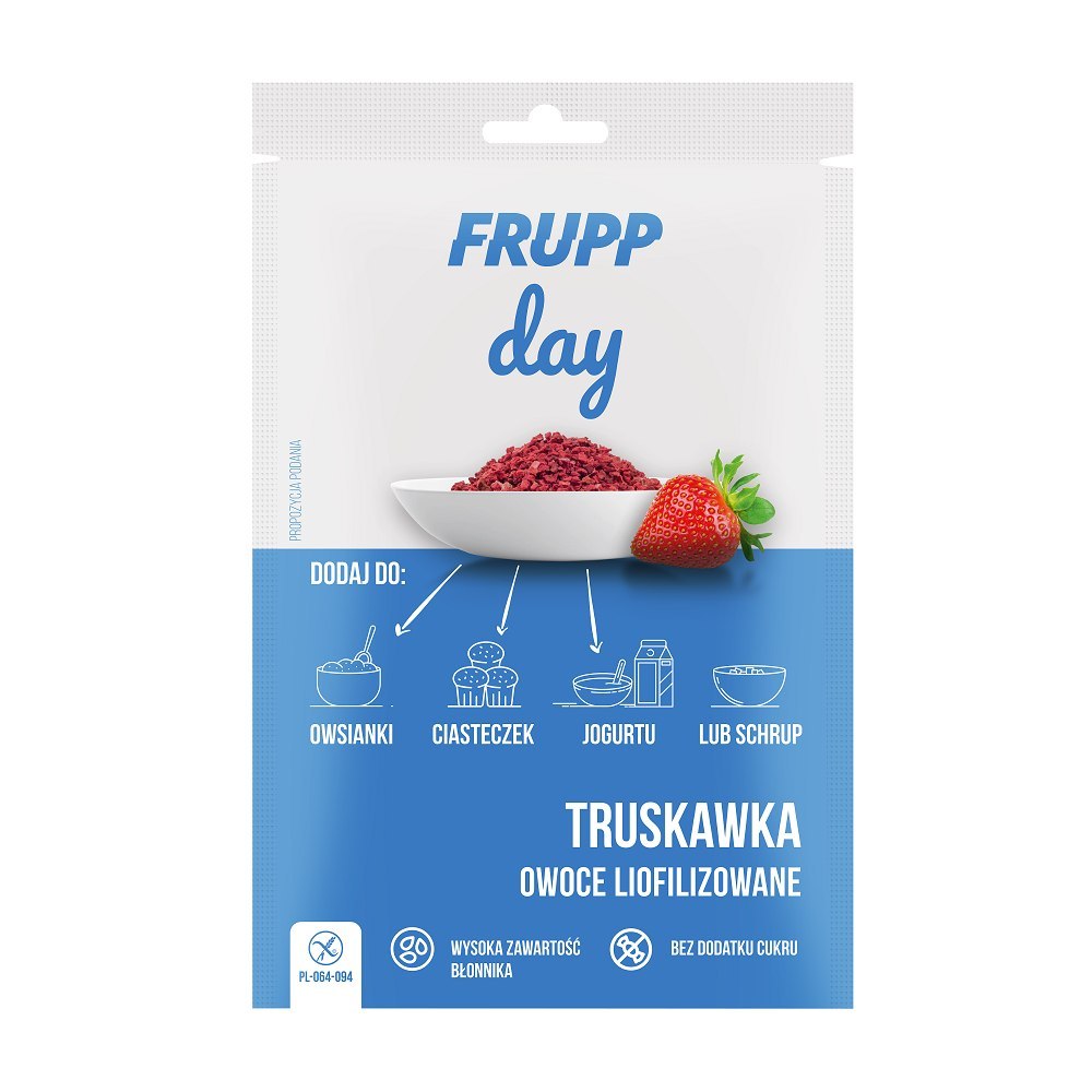 Truskawka owoce liofilizowane bez dodatku cukru 10 g Celiko FRUPP.