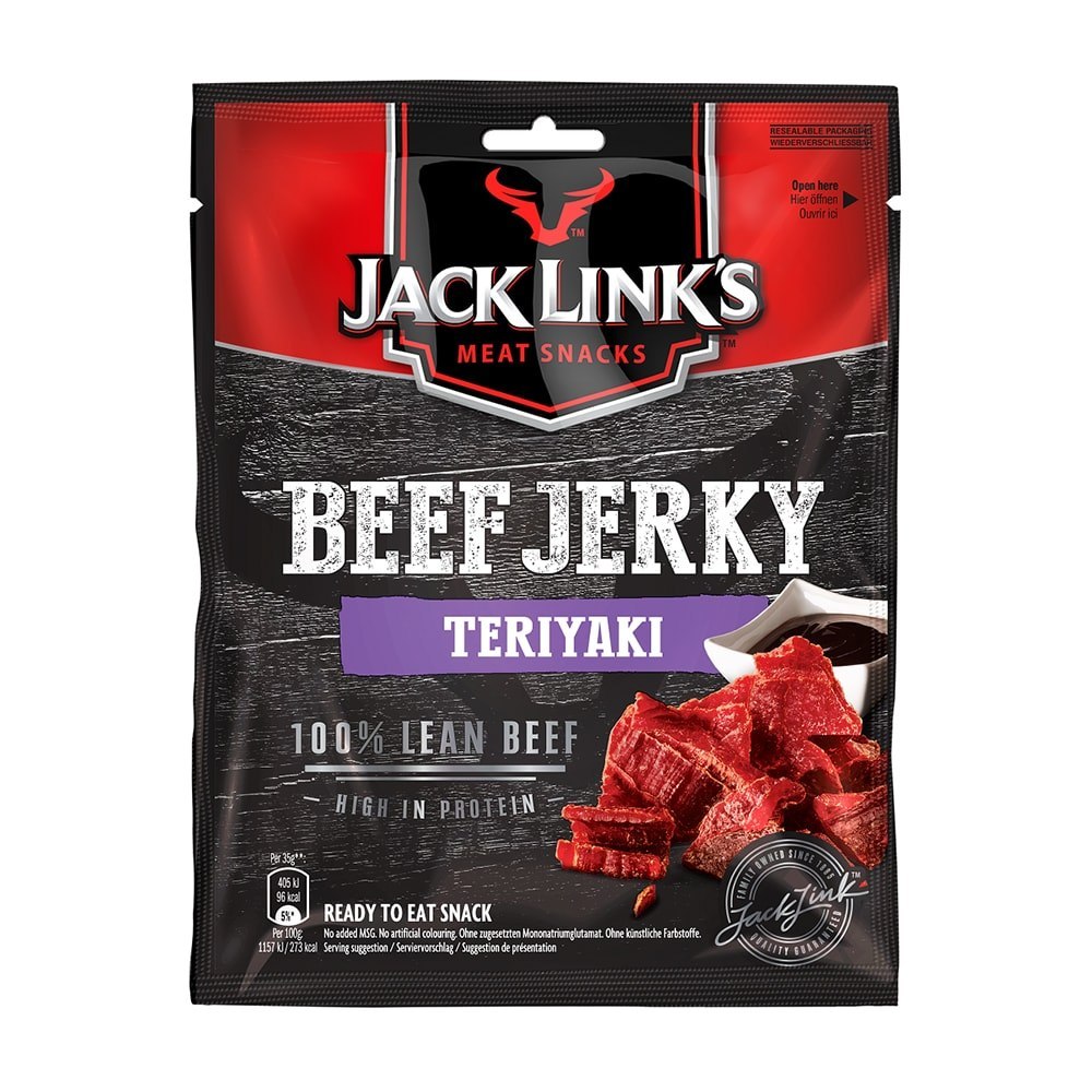 Wołowina w kawałkach: suszona i wędzona. Teriyaki 70 g Jack Link's.