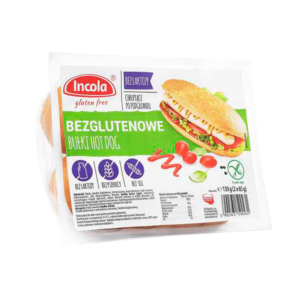 .Bułka Hot-dog 2x65g. Incola. .Bułka Hot-dog 2x65g. Incola.