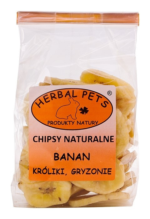 Chipsy naturalne Banan 75g. Herbal Pets.