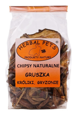 Chipsy naturalne Gruszka Króliki, Gryzonie 75g. Herbal Pets.