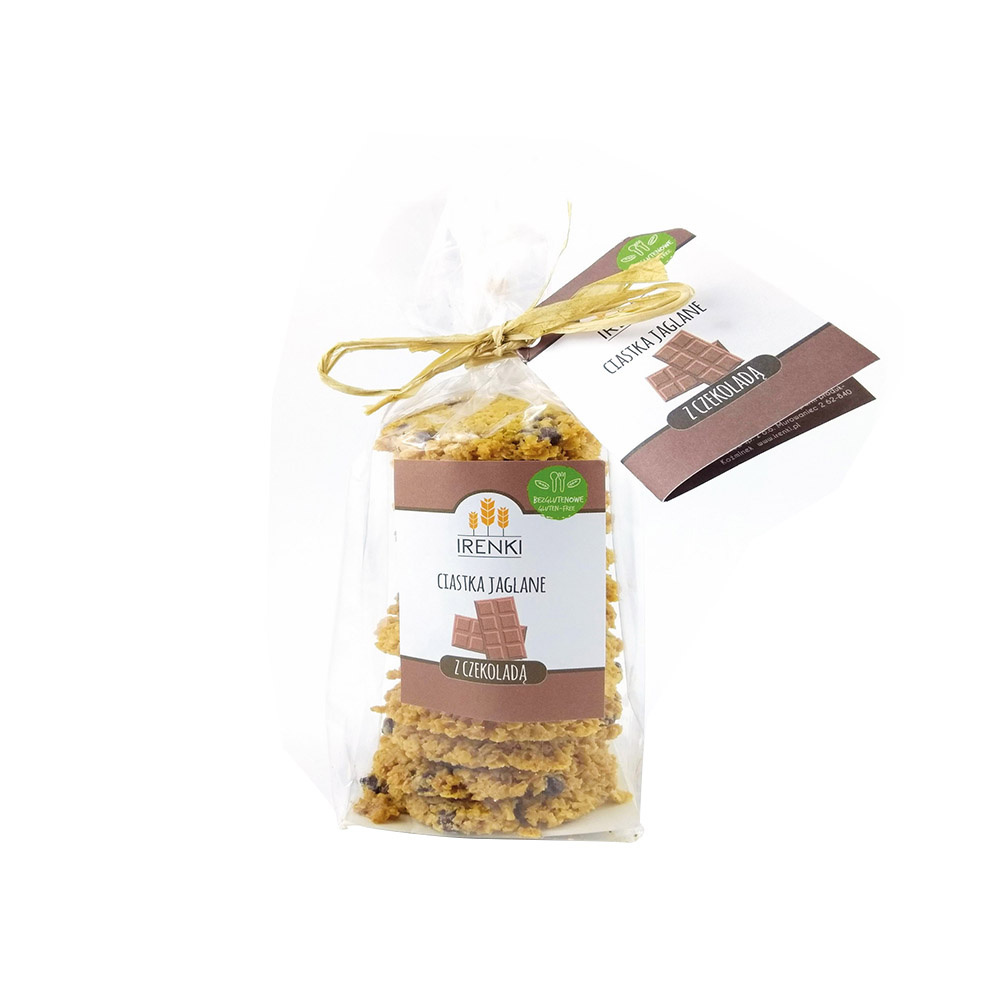 Ciastka jaglane z czekoladą bezglutenowe 175 g. Ciastka jaglane z czekoladą bezglutenowe 175 g.