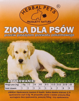 Zioła przeciwko pasożytom Pies 2g. Herbal Pets.