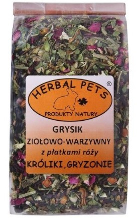 Grysik ziołowo-warzywny z płatkami róży 100g. Herbal Pets. Grysik ziołowo-warzywny z płatkami róży 100g. Herbal Pets.