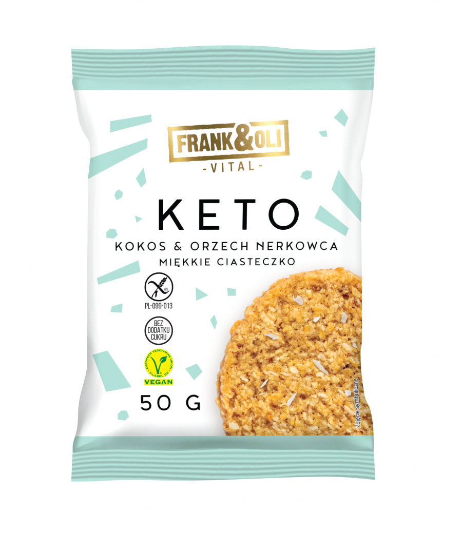 .Keto Miękkie Ciasteczko Kokos&Orzech Nerkowca 50g. Frank & Oli .Keto Miękkie Ciasteczko Kokos&Orzech Nerkowca 50g. Frank & Oli
