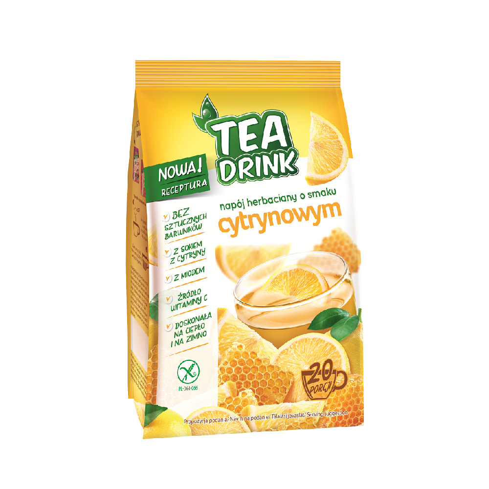 Napój herbaciany o smak cytrynowym w proszku 300 g. Napój herbaciany o smak cytrynowym w proszku 300 g.
