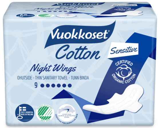 Podpaski night wings - Vuokkoset COTTON 9szt. Podpaski night wings - Vuokkoset COTTON 9szt.