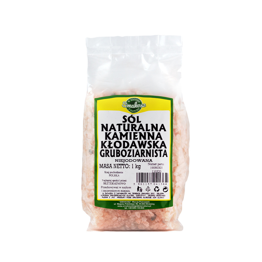 Sól naturalna kamienna gruboziarnista niejodowana 1 kg. Sól naturalna kamienna gruboziarnista niejodowana 1 kg.