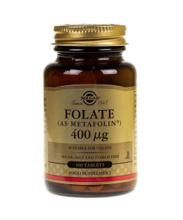 Solgar Foliany 400 mcg (Metafolin) - 100 tabletek.