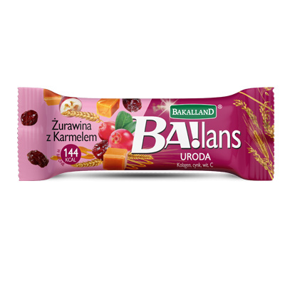 Baton zbożowy BA!lans Żurawina z Karmelem 35G Baton zbożowy BA!lans Żurawina z Karmelem 35G