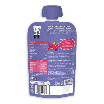 BeRAW Kids Smoothie Jagoda Truskawka Banan 100g BeRAW Kids Smoothie Jagoda Truskawka Banan 100g