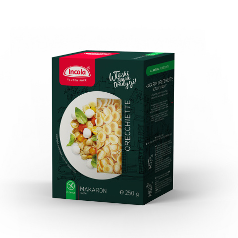 Bezglutenowy makaron Orecchiette 250 g Incola. Bezglutenowy makaron Orecchiette 250 g Incola.