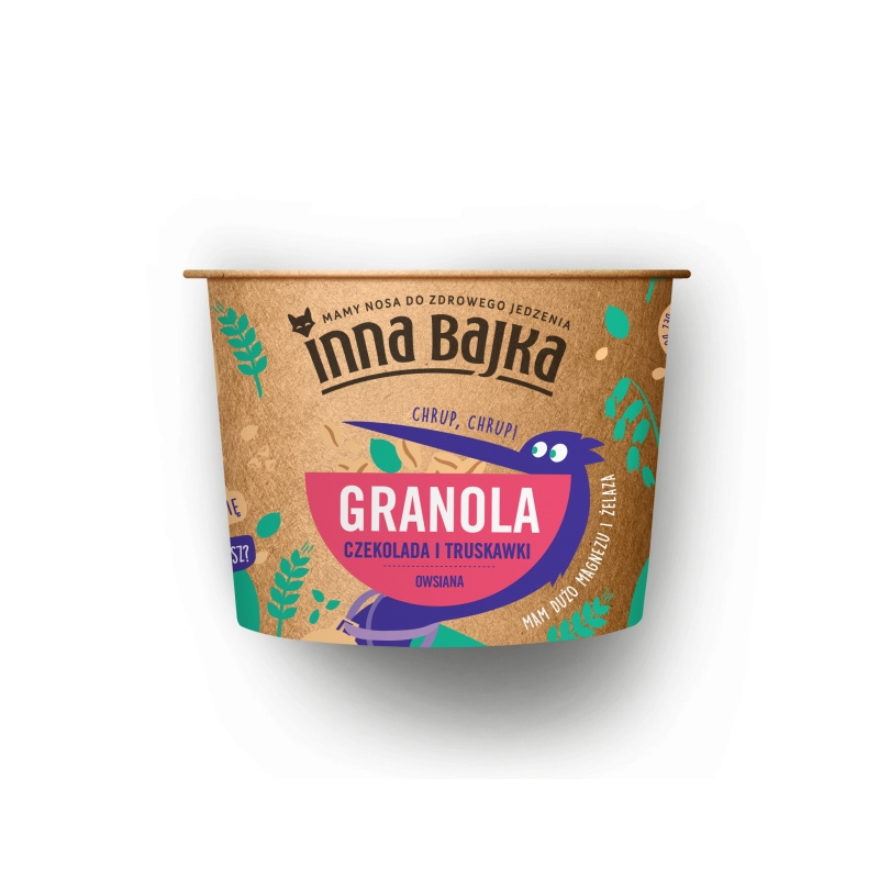 Granola Owsiana Czekolada i Truskawki 65g Inna Bajka Granola Owsiana Czekolada i Truskawki 65g Inna Bajka