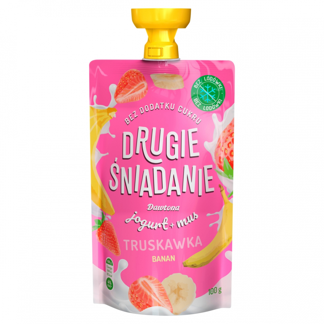 DAWTONA Drugie śniadanie Jogurt + mus truskawka banan 100 g DAWTONA Drugie śniadanie Jogurt + mus truskawka banan 100 g