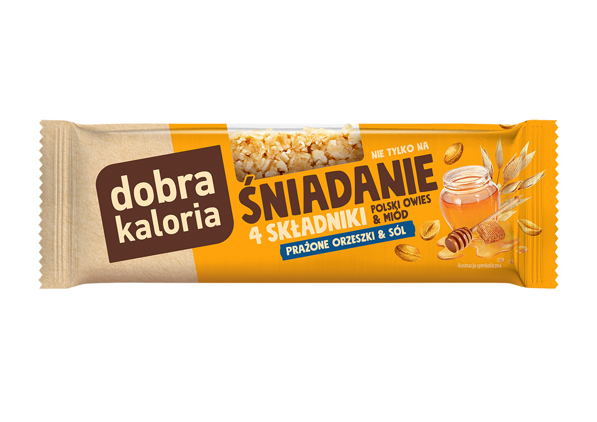 DOBRA KALORIA BATON ŚNIADANIOWY PRAŻONE ORZESZKI & SÓL - 35 G DOBRA KALORIA BATON ŚNIADANIOWY PRAŻONE ORZESZKI & SÓL - 35 G