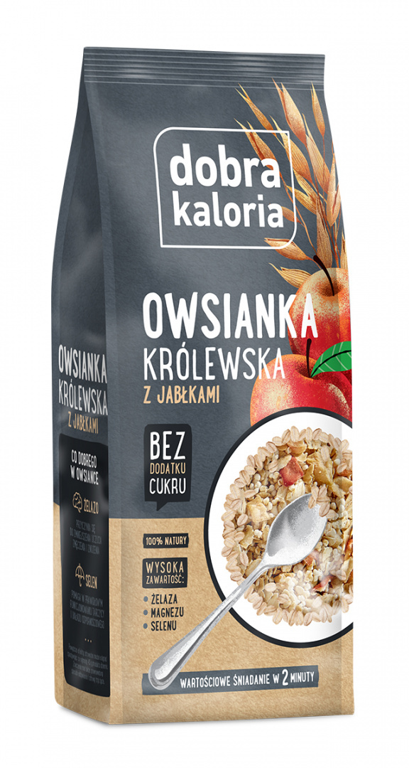 Dobra Kaloria Owsianka królewska z jabłkami 320g Dobra Kaloria Owsianka królewska z jabłkami 320g