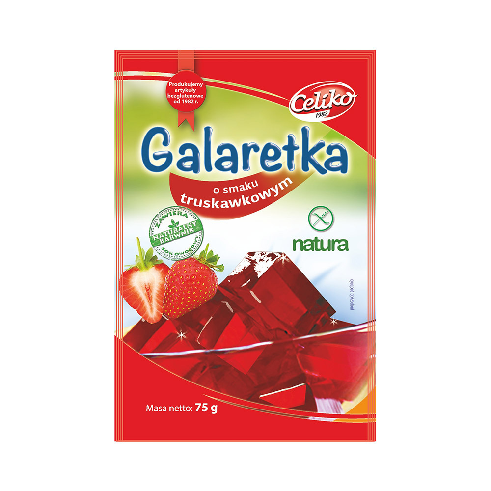 Galaretka o smaku truskawkowym bezglutenowa 75 g Celiko Galaretka o smaku truskawkowym bezglutenowa 75 g Celiko