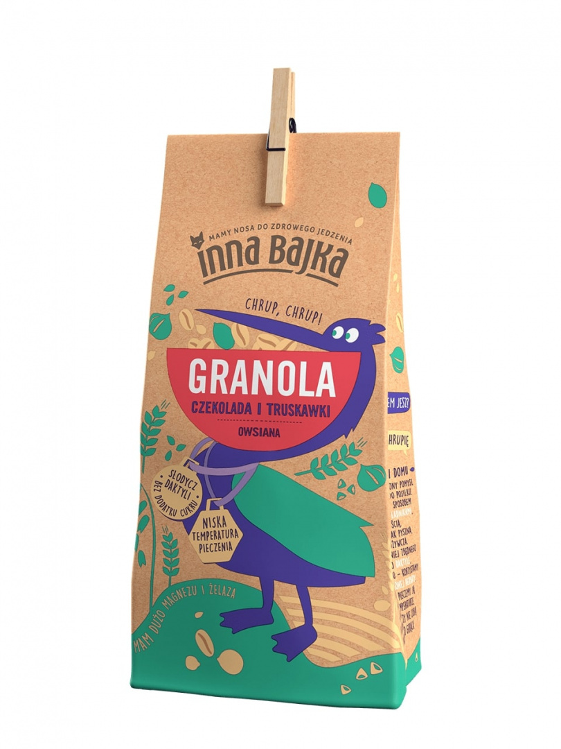 Granola Owsiana Czekolada i Truskawki 260g Inna Bajka Granola Owsiana Czekolada i Truskawki 260g Inna Bajka