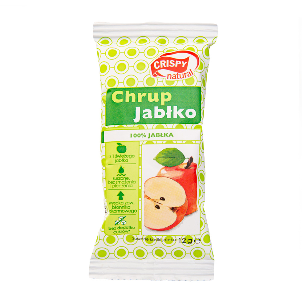 Jabłko suszone / kostka Naturalne suszone chipsy CRISPY NATURAL 12g Jabłko suszone / kostka Naturalne suszone chipsy CRISPY NATURAL 12g