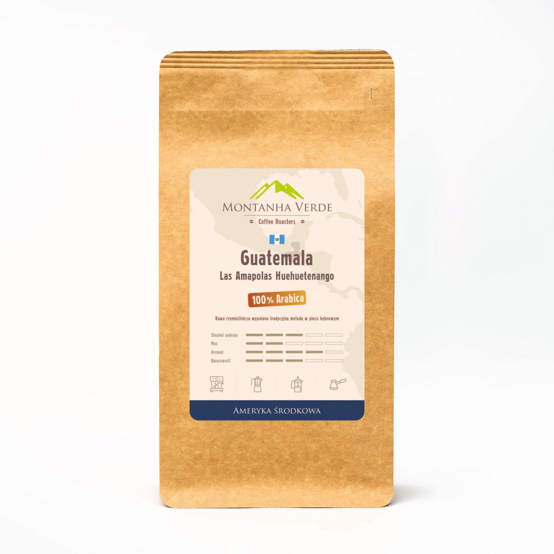 Kawa ziarnista Guatemala Las Amapolas Huehuetenango 1000g/1kg Montanha Verde Kawa ziarnista Guatemala Las Amapolas Huehuetenango 1000g/1kg Montanha Verde