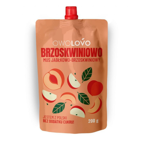OWOLOVO BRZOSKWINIOWO MUS JABŁKO -BRZOSKWINIA 200g OWOLOVO BRZOSKWINIOWO MUS JABŁKO -BRZOSKWINIA 200g