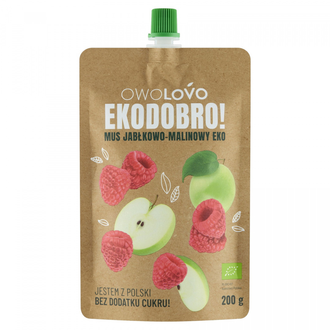 OWOLOVO MUS JABŁKOWO-MALINOWY EKODOBRO 200g Bio OWOLOVO MUS JABŁKOWO-MALINOWY EKODOBRO 200g Bio