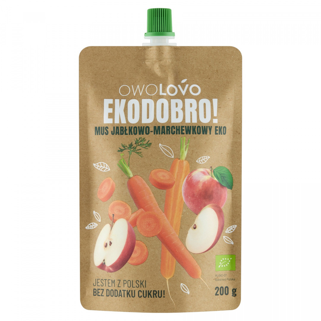 OWOLOVO MUS JABŁKOWO - MARCHEWKOWY EKODOBRO 200g Bio OWOLOVO MUS JABŁKOWO - MARCHEWKOWY EKODOBRO 200g Bio