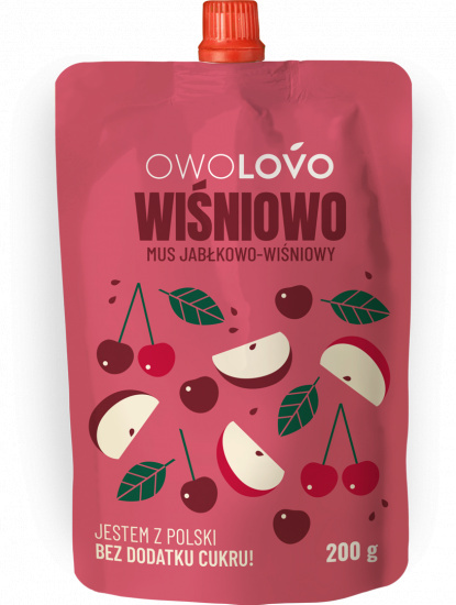 OWOLOVO WIŚNIOWO 200 g MUS JABŁKO - WIŚNIA OWOLOVO WIŚNIOWO 200 g MUS JABŁKO - WIŚNIA