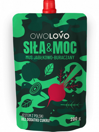 OWOLOVO SIŁA & MOC 200 g MUS JABŁKOWO-BURACZANY OWOLOVO SIŁA & MOC 200 g MUS JABŁKOWO-BURACZANY