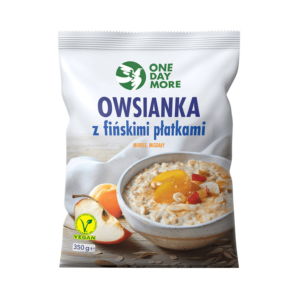 OWSIANKA Z FIŃSKIMI PŁATKAMI z morelą i migdałami 350 g OWSIANKA Z FIŃSKIMI PŁATKAMI z morelą i migdałami 350 g